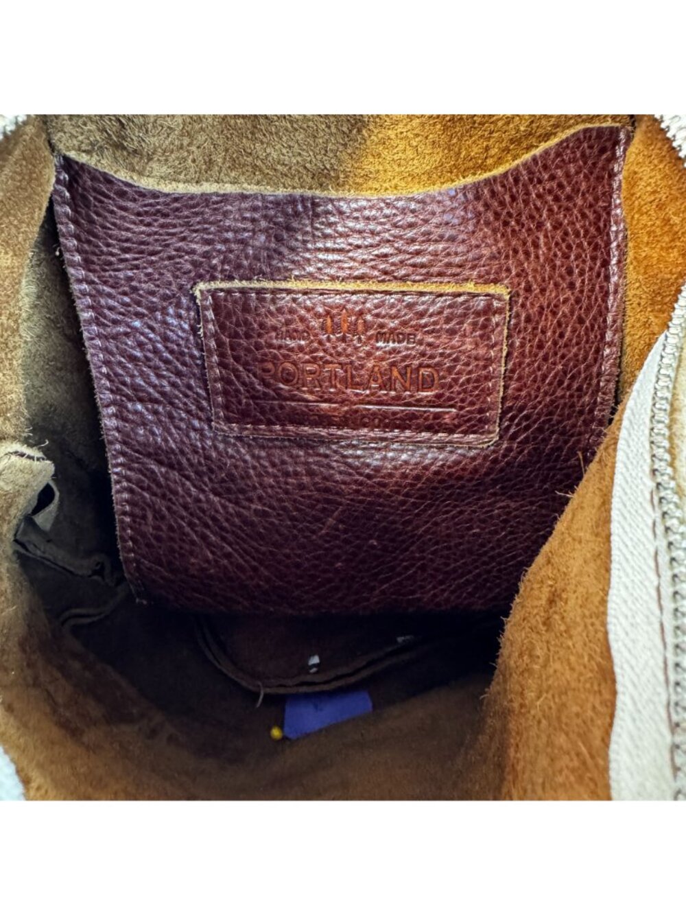 Portland Leather Goods Classic Nutmeg Leather Backpack With Gold Zippers - Picture 7 of 11